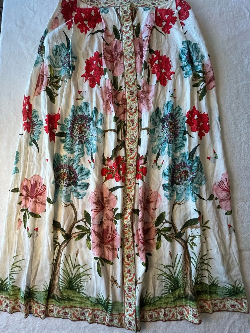Resort Floral Two Piece Crop Top and Skirt Set Boho